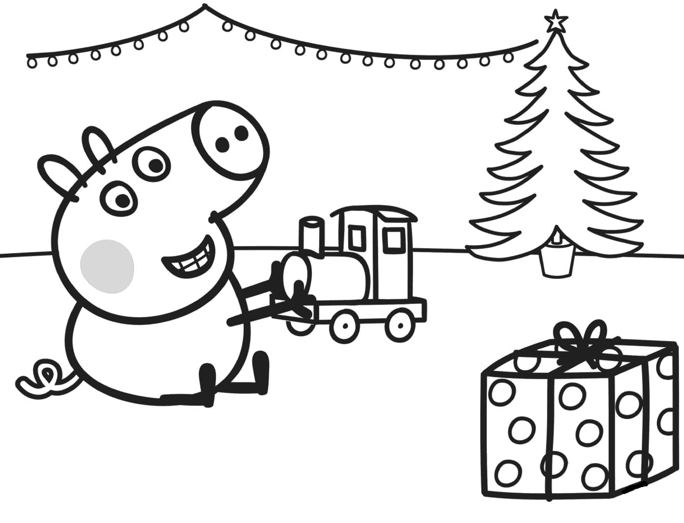 Online coloring book: Coloring page George Christmas